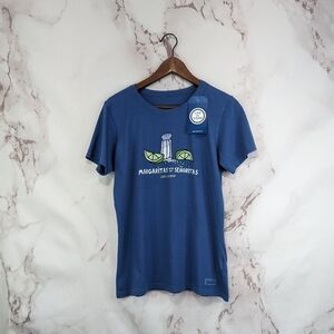 Life Is Good T Shirt Medium Margaritas Senoritas Crew Tee Top Short Sleeve Blue